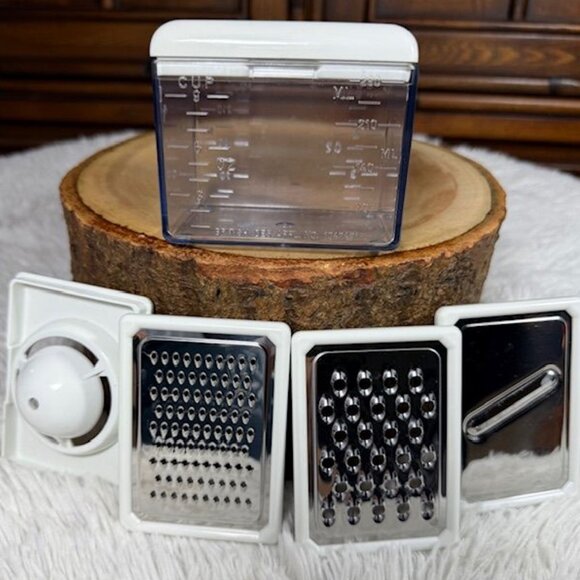 Vintage 6pc Mini Portable Grater Storage Container with Multi Grating Elements - Picture 1 of 10